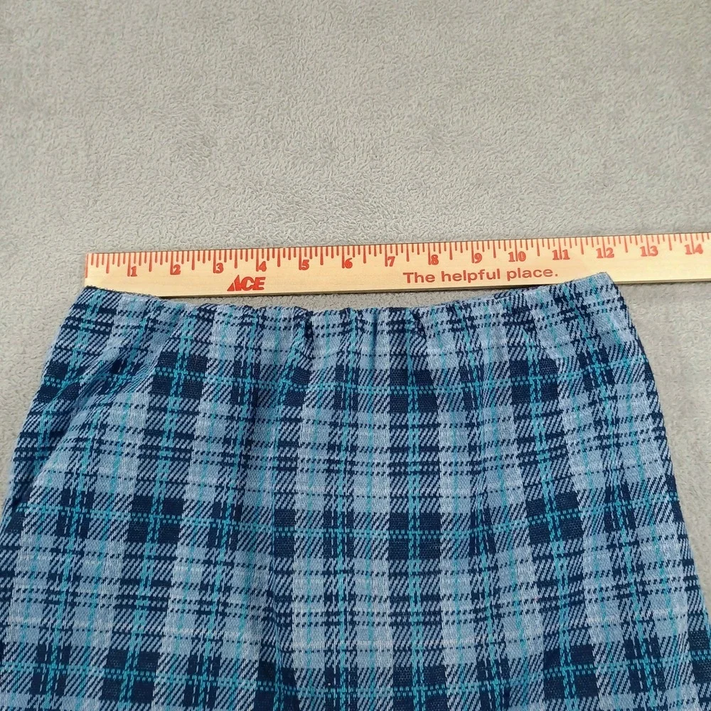 Knit Works Girls Plaid Skort Blue Medium 10-12 Side Buckle Accents